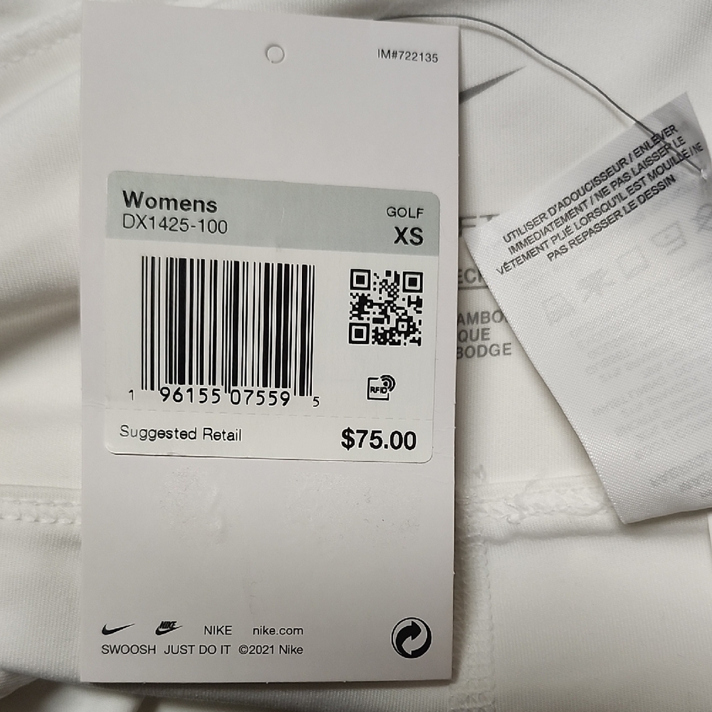 NWT Nike Womens Dri-FIT 17" Long Flowy Golf Skirt Skort | White | XS | MSRP $75 - Picture 12 of 15